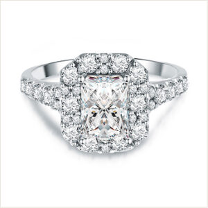 Emerald Halo Diamond Engagement Ring